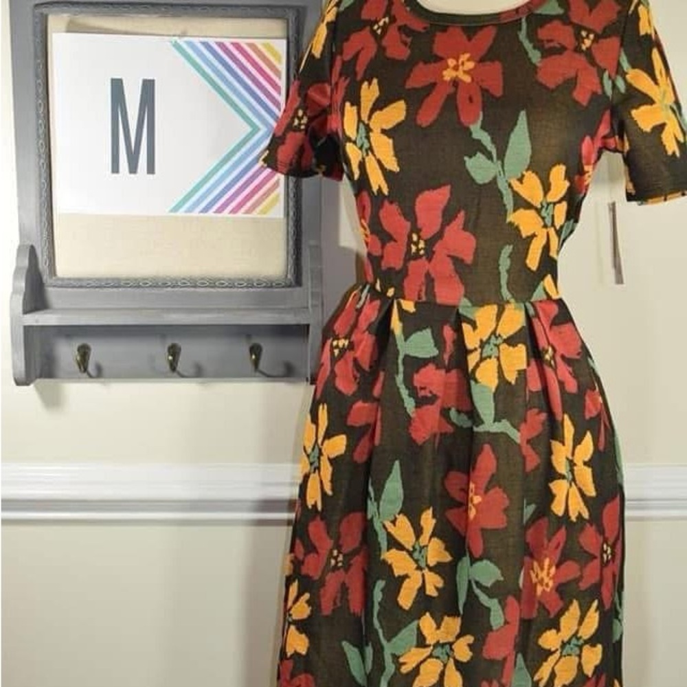 LuLaRoe Amelia - Floral Print Dress in Brown